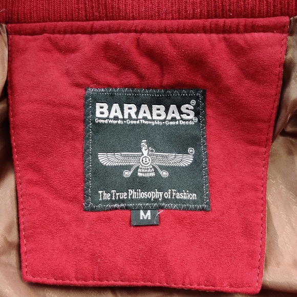 BARABAS Quilted Jacket M Red Bomber Men's - Picture 5 of 11